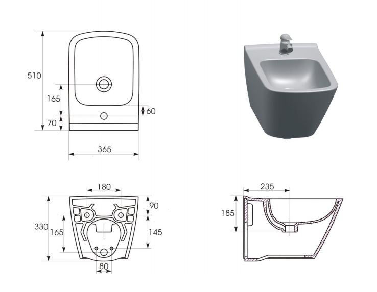 Bidet wiszący Cersanit City Square CCBW1001637797 4