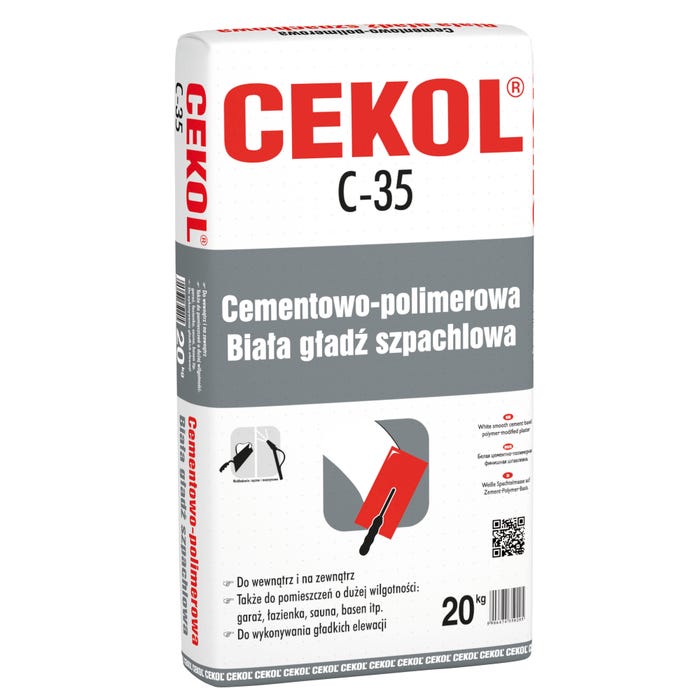 Gładż cementowo-polimerowa Cekol C-35 20 kg, biała