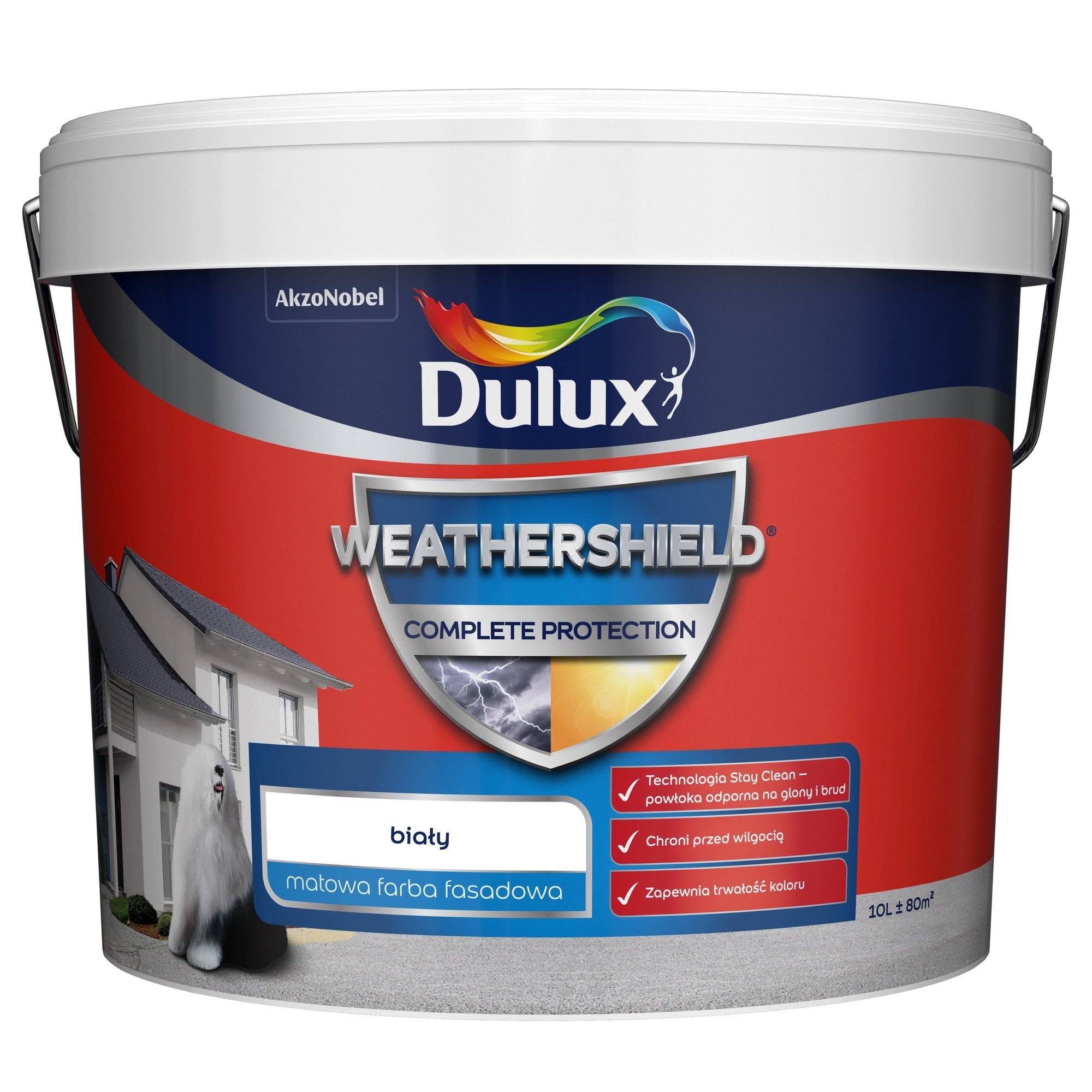 Farba fasadowa Dulux Weathershield Complete biały 10l 0