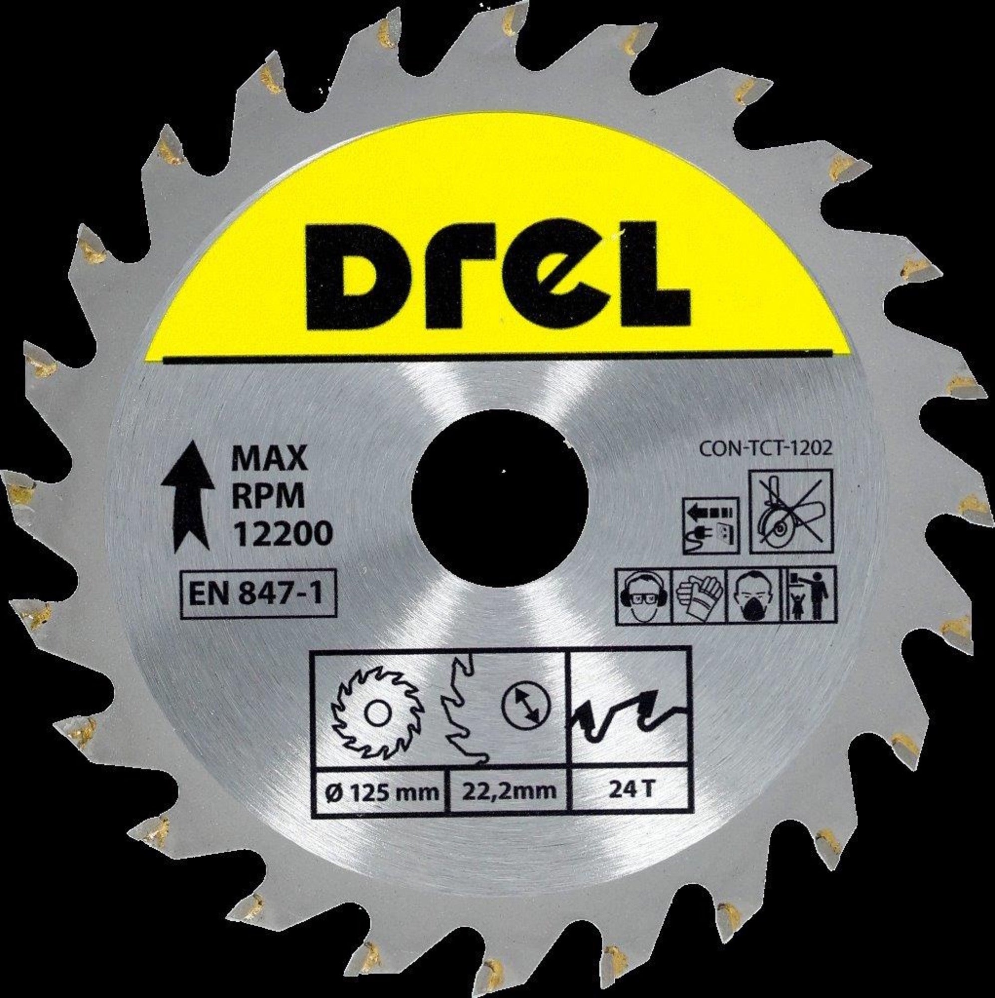 Piła widiowa do drewna 125 mm 24Z, otwór 22,2 mm DREL