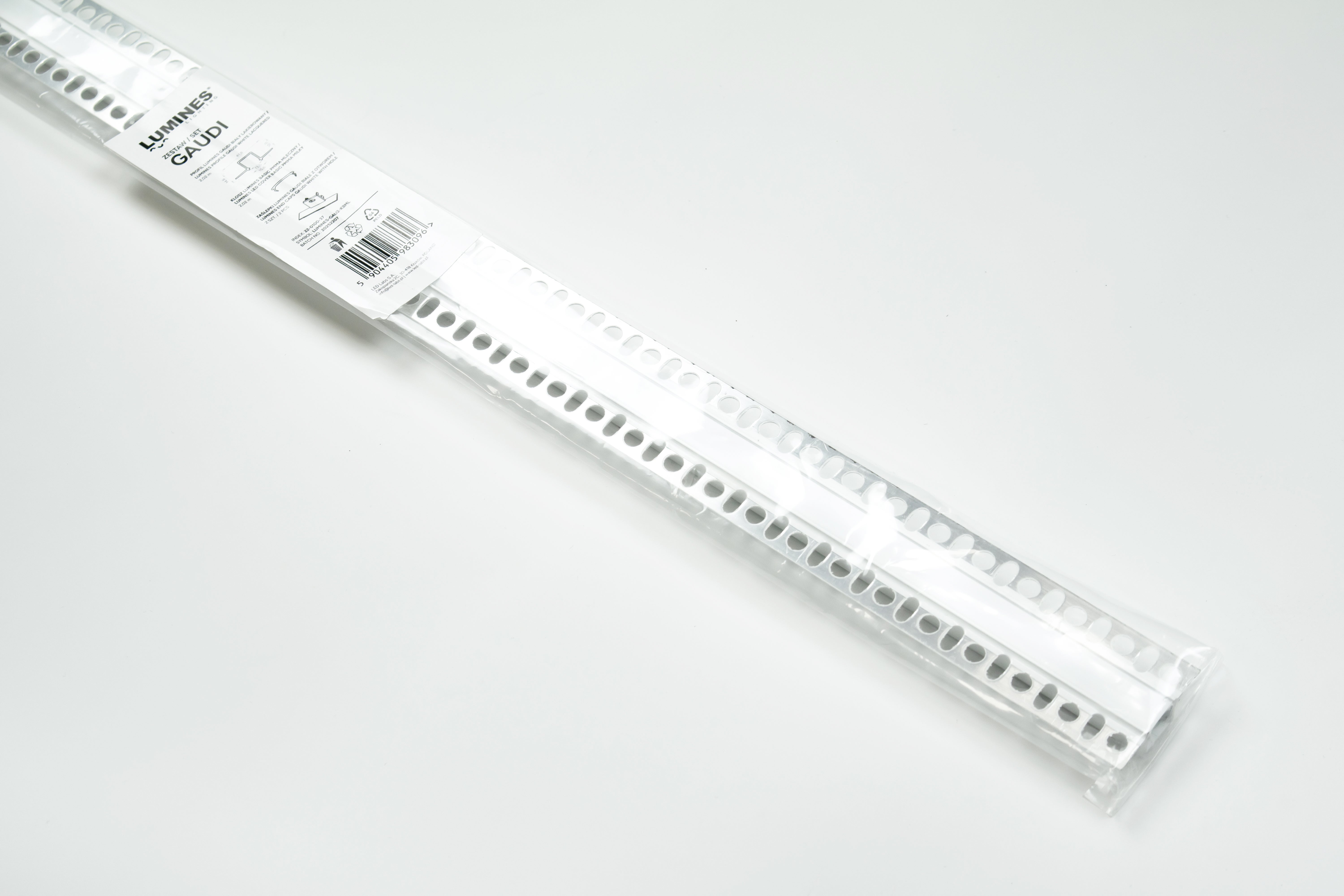 Zestaw profili Gaudi aluminiowy natynkowy do taśm LED 8-10mm lakierowany biały 2m 13x20mm 3