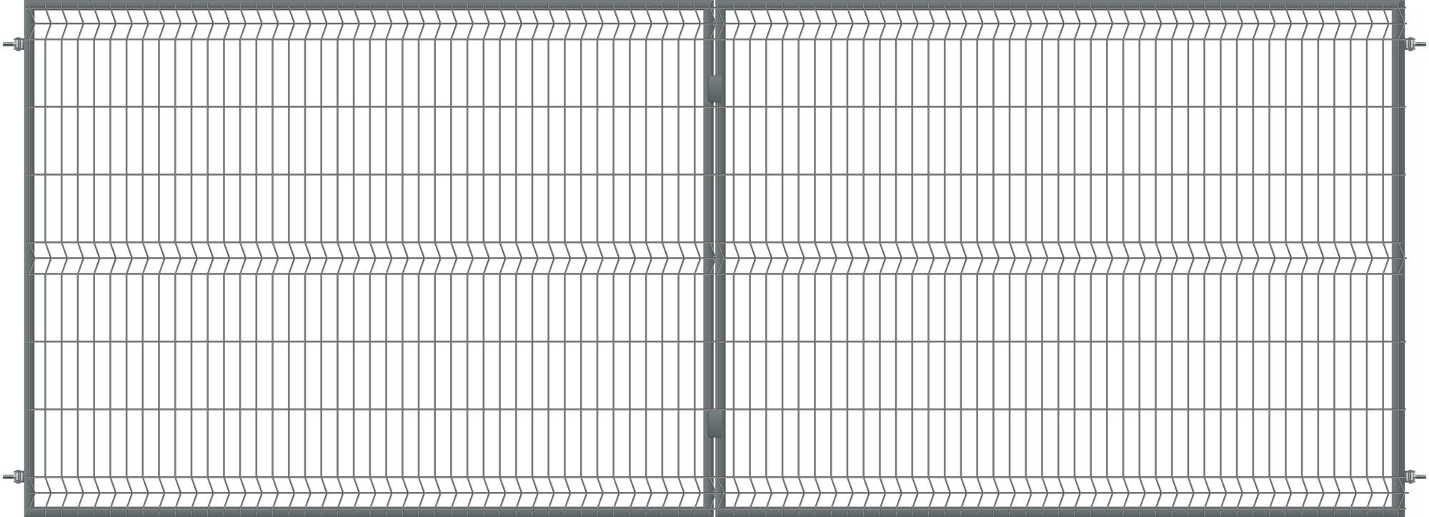 Brama ogrodzeniowa panelowa dwuskrzydłowa antracyt, 150x400 cm
