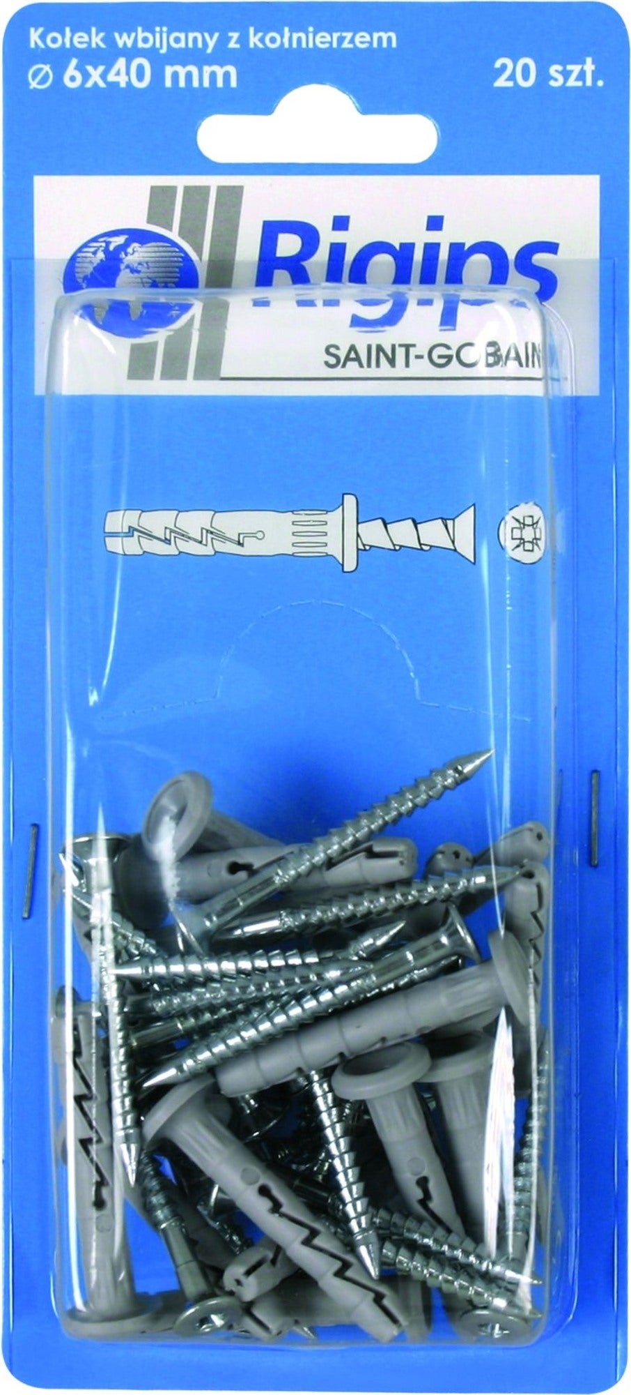 Kołek wbijany Rigips 6x40 mm 20 szt