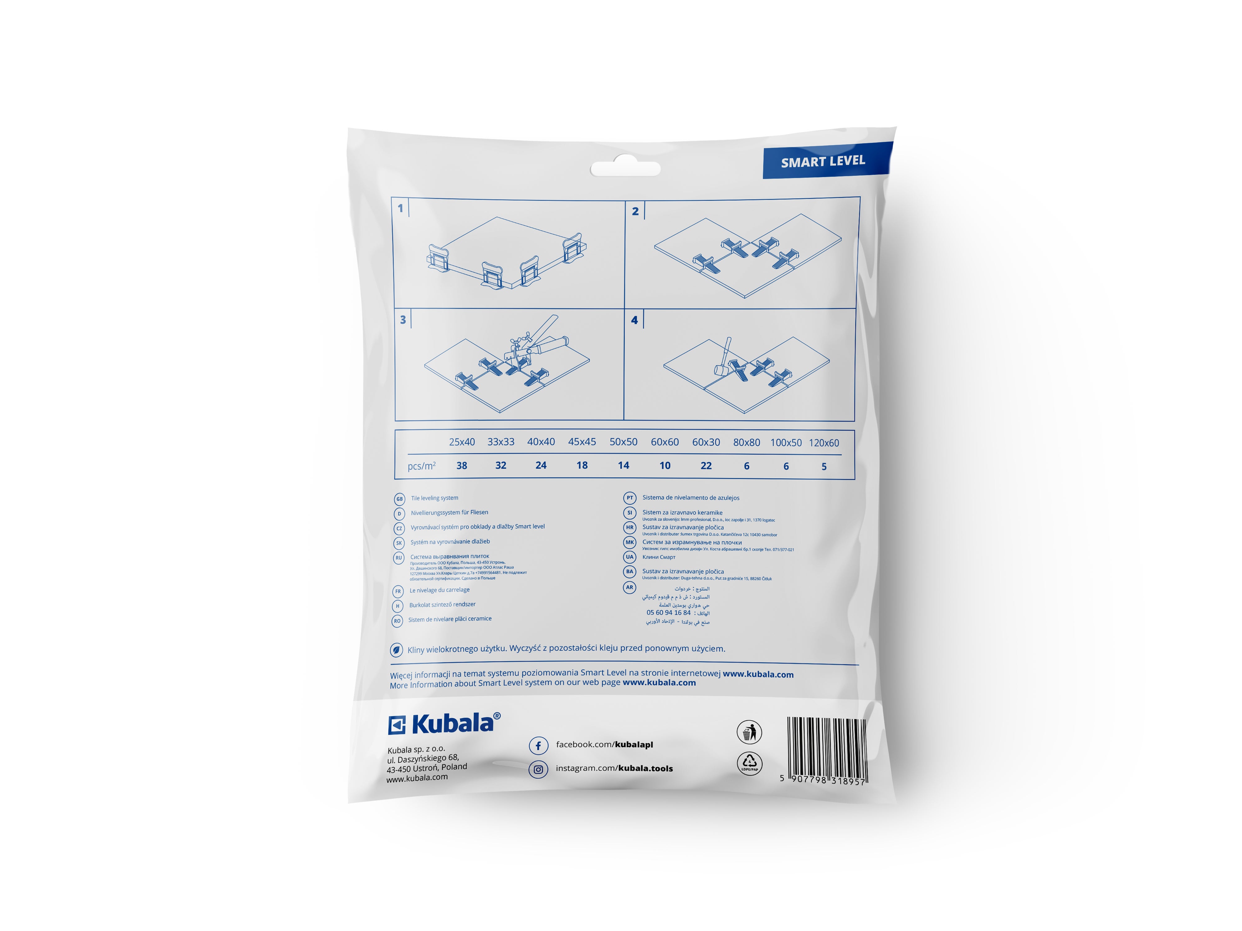 Kliny Smart Level Kubala 3-16 mm, 50 szt 1