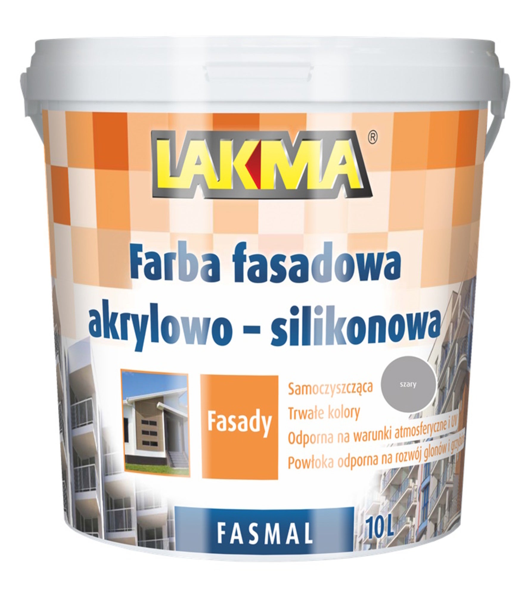 Farba fasadowa Fasmal Lakma szary 10l