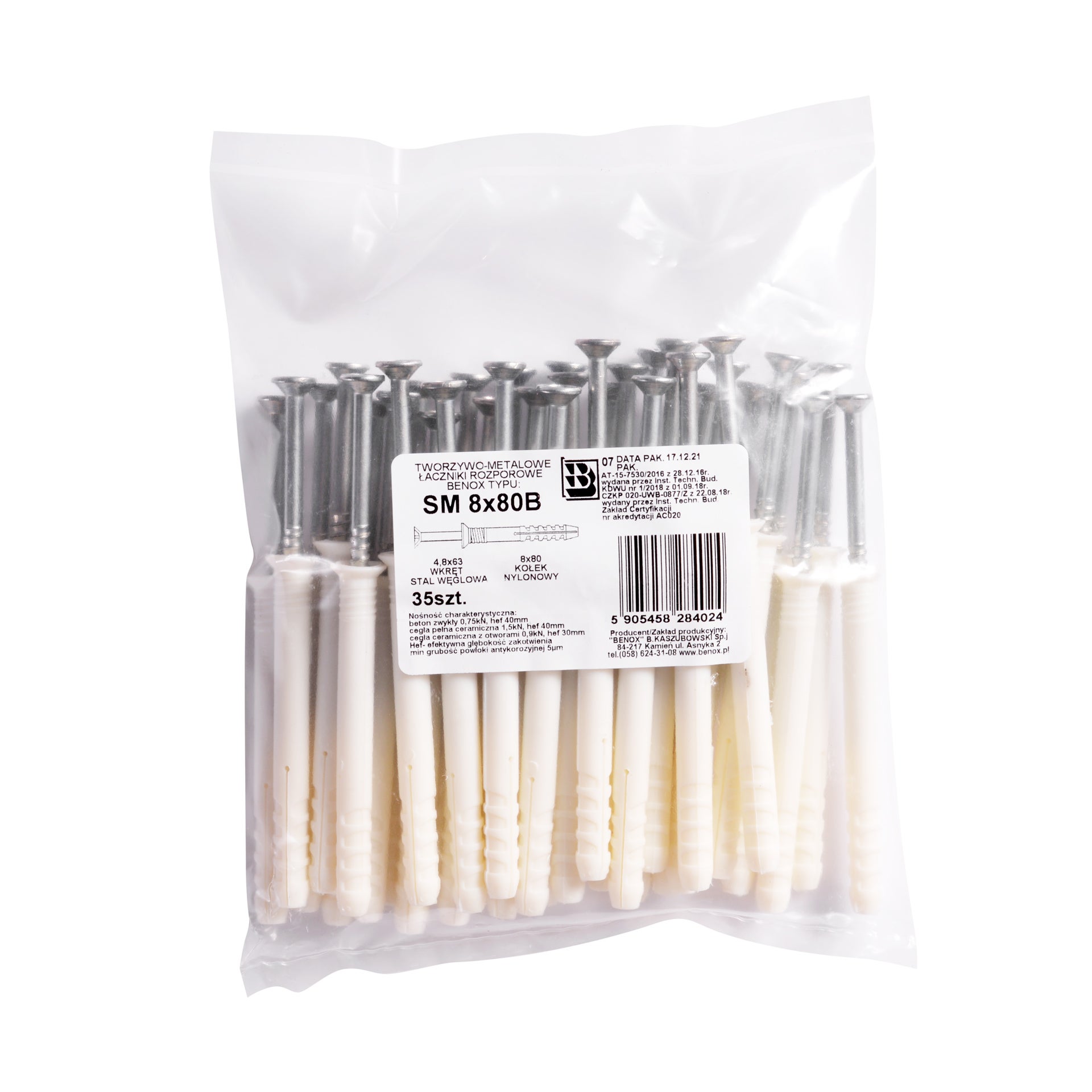 Kołek do szybkiego montażu 8.0x80 mm (35 szt.) 1