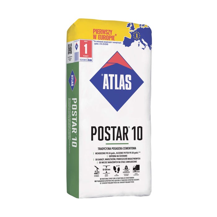 Posadzka cementowa Atlas Postar 10, CT-C25-F5-A12 25 kg, 10-100 mm
