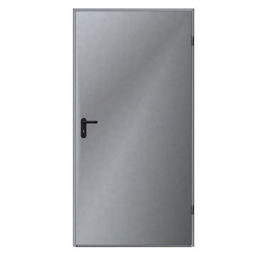 Drzwi techniczne zewnętrzne Zk Iso 70 cm, ocieplone styropianem, naturalny ocynk, powierzchnia niemalowana