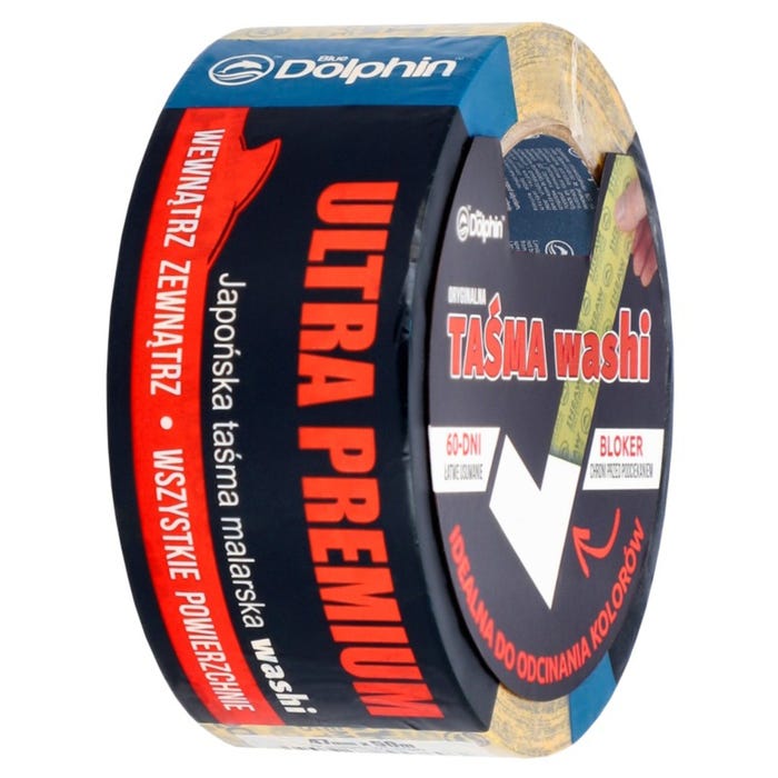 Taśma malarska do odcinania kolorów BlueDolphin Washi 47mm x 50m