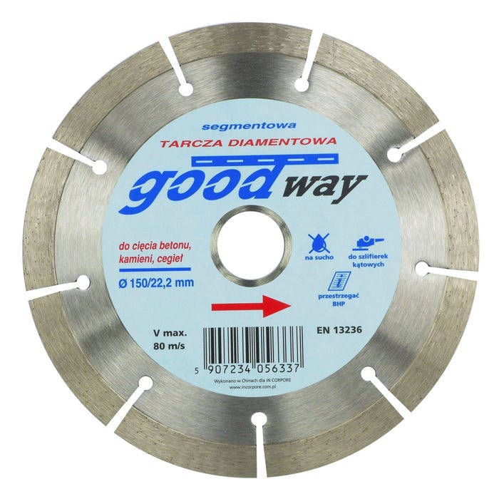 Tarcza diamentowa segmentowa 150x20/22,2 mm GOOD WAY