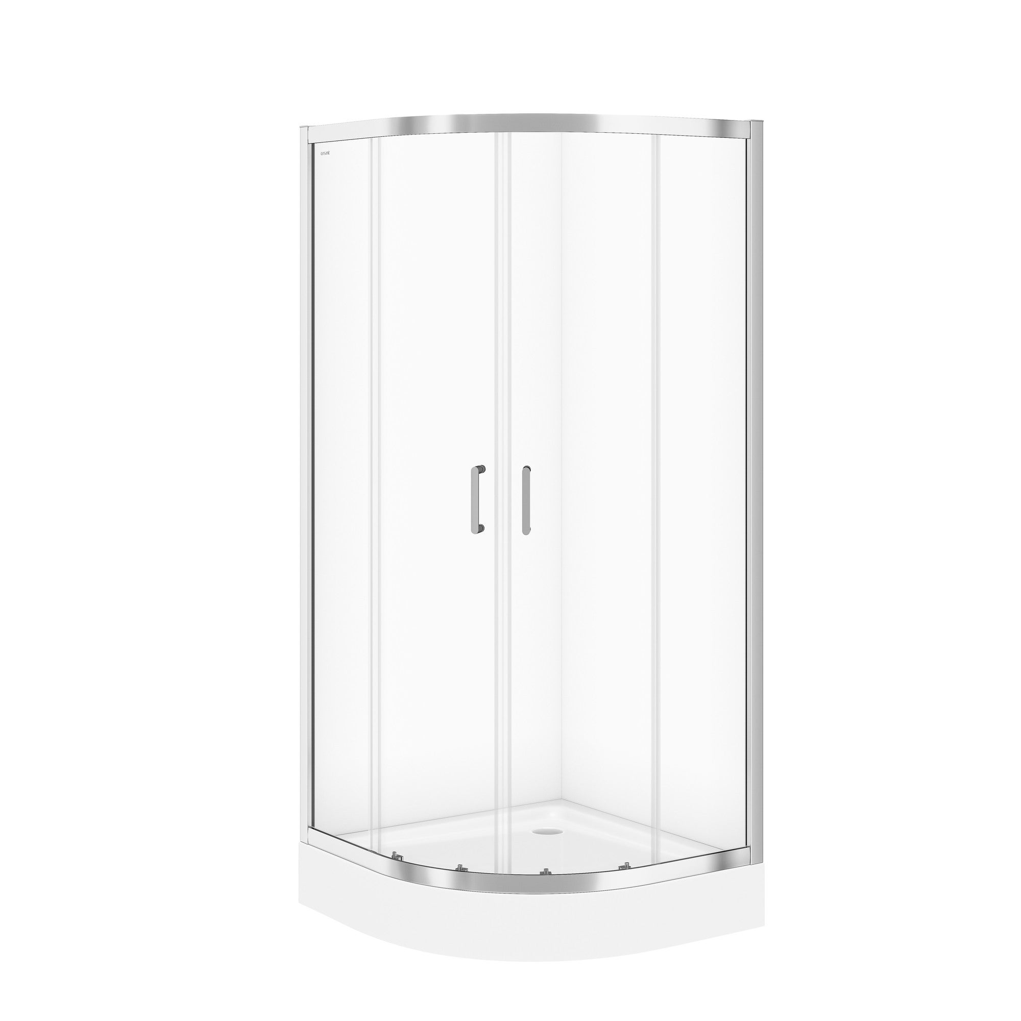 Kabina prysznicowa półokrągła Cersanit Arsena z brodzikiem 90 cm chrom
