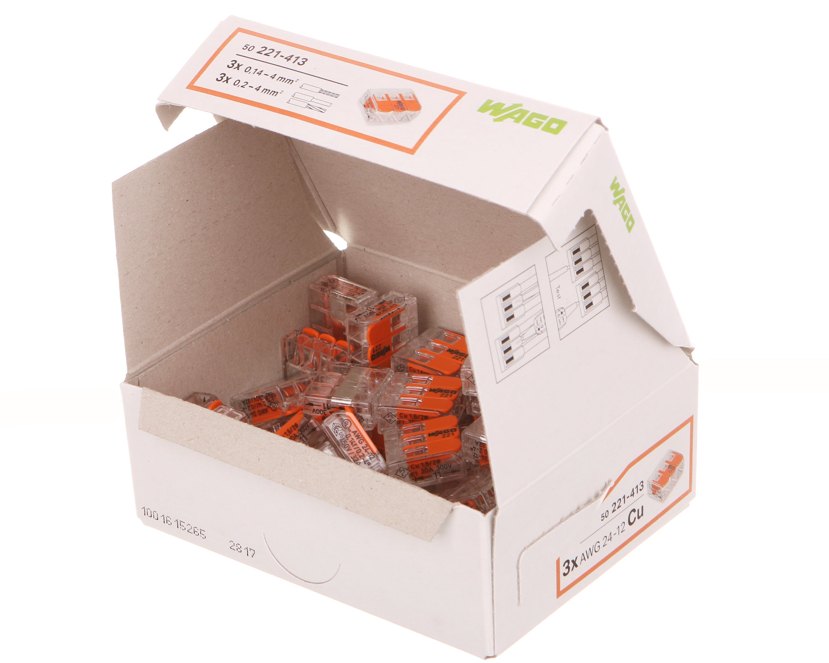 Szybkozłączka z zamkiem Wago 3x0,2-4mm2 50szt 1