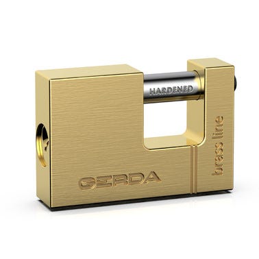 Kłódka trzpieniowa mosiężna BRASS LINE Gerda 75 mm