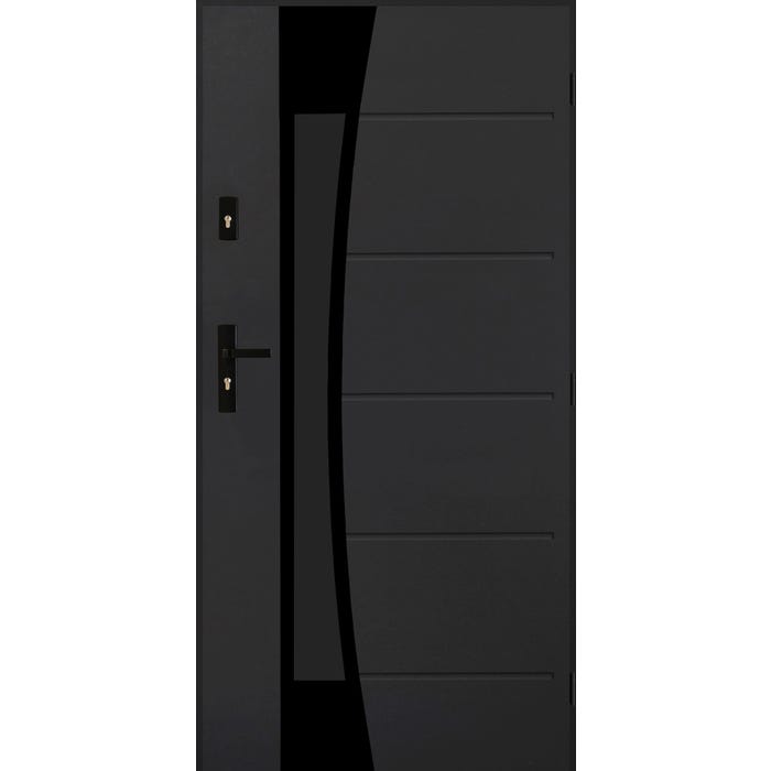 Drzwi zewnętrzne Lyon Black prawe 90 cm antracyt