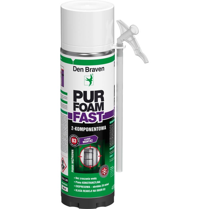 Piana montażowa Den Braven Pur Foam Fast 2K 400ml