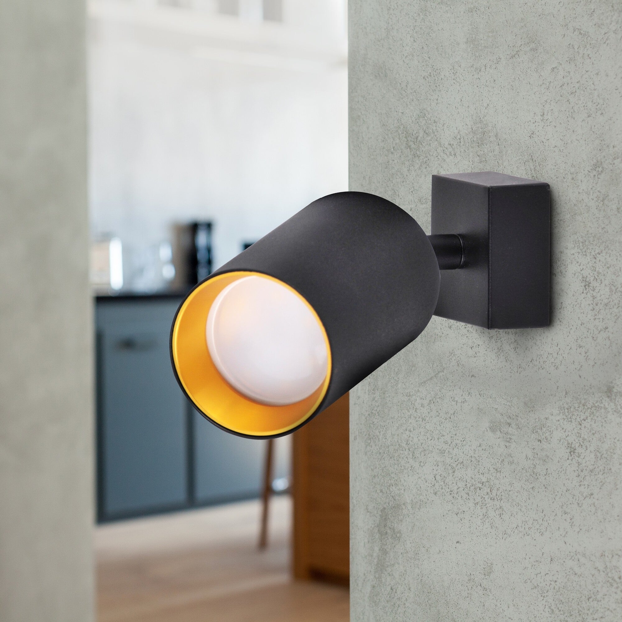 Lampa ścienno-sufitowa GU10 MARIBEL 1xGU10 10W kolor czarny + czarne/złote pierścienie 1