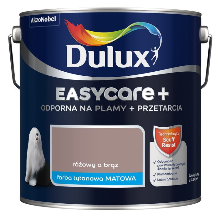 Farba Dulux EasyCare + różowy a brąz 2,5l