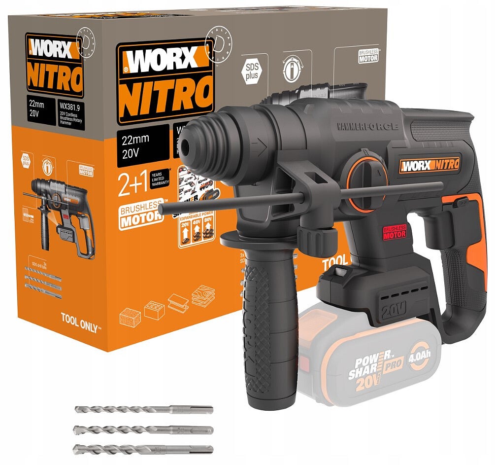 Młotowiertarka 20V 2,0J WX381.9 Worx / bez aku 1