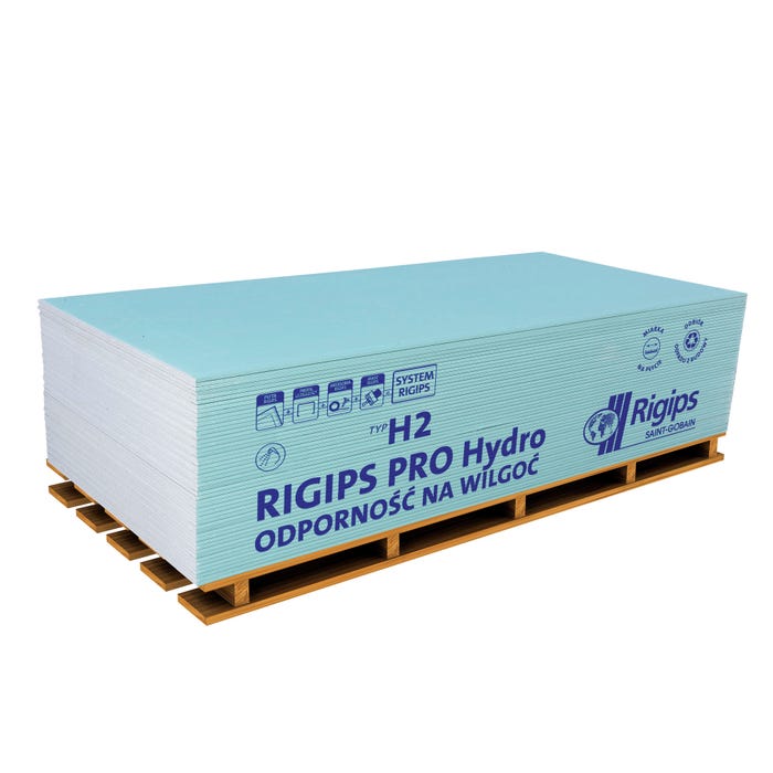 Płyta gipsowo-kartonowa impregnowana Rigips PRO Hydro 1200x2600x12,5 mm GKBI typ H2