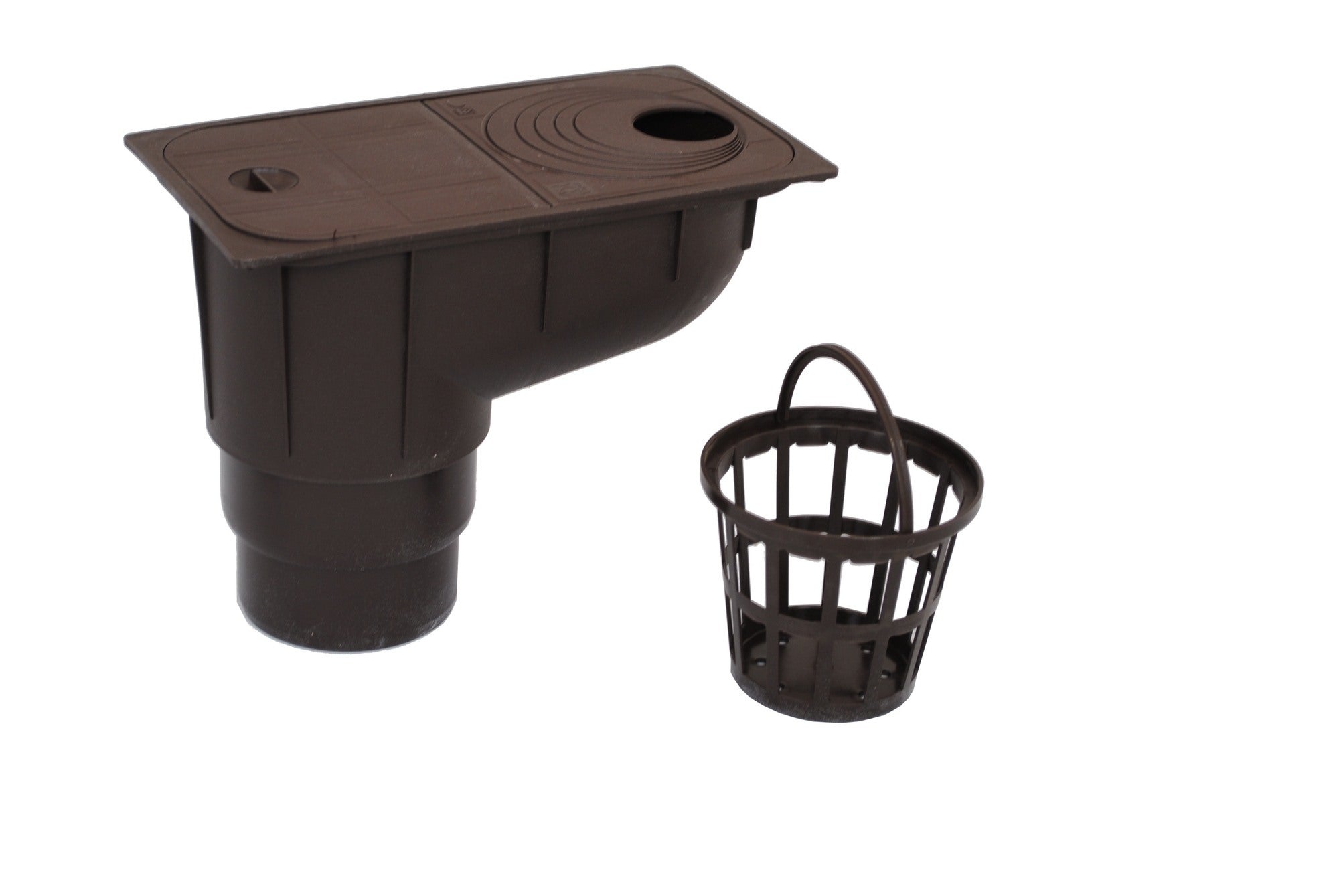 Osadnik rynnowy do rur spustowych, brązowy polipropylen Scala Plastics 1