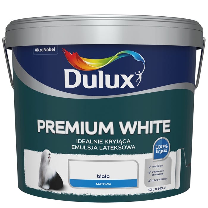 Farba Dulux Premium White biała 10l