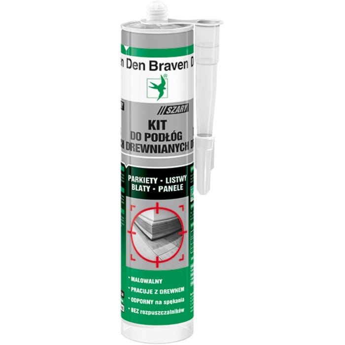 Kit do podłóg drewnianych Den Braven szary 280ml