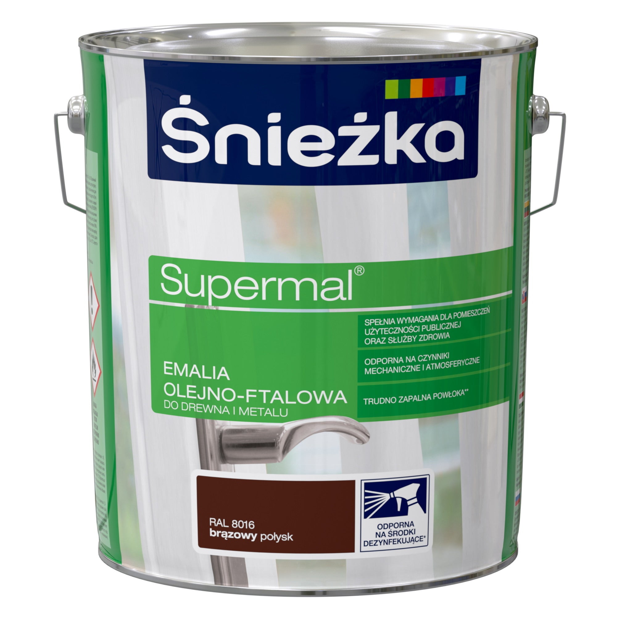 Emalia olejno-ftalowa Śnieżka Supermal brąz 10l 1