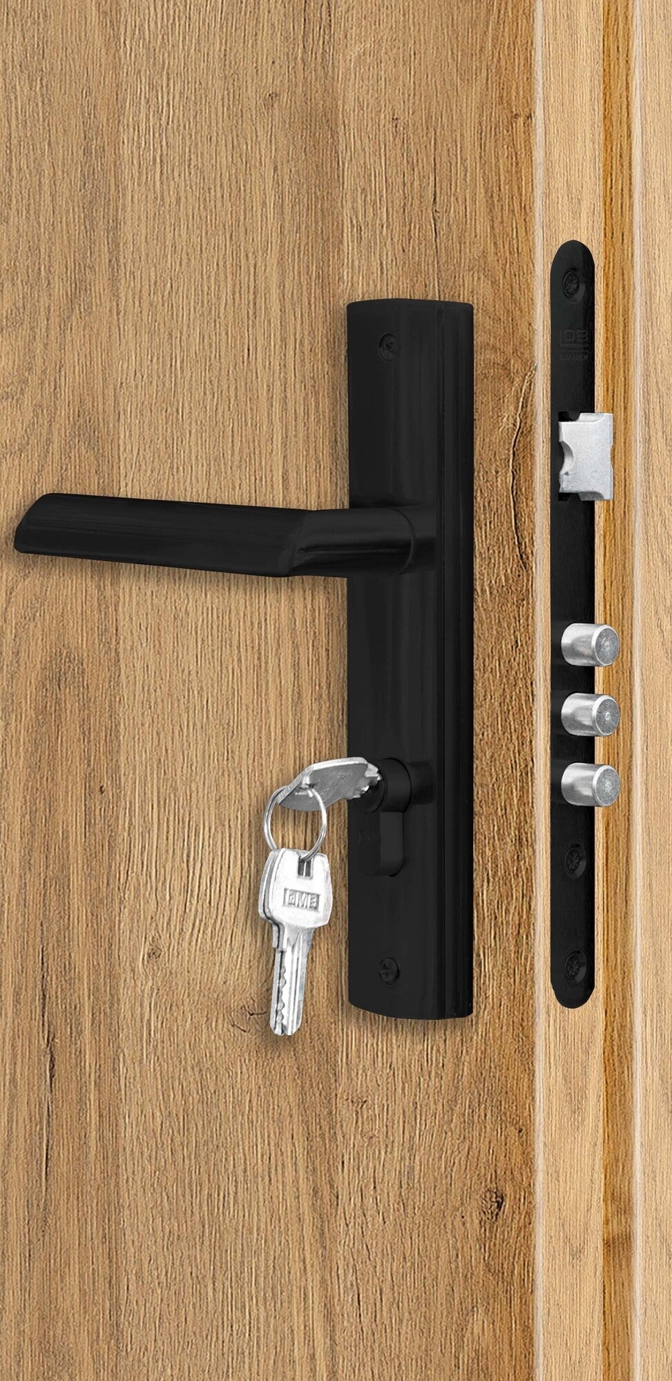 Drzwi wejściowe wewnątrzlokalowe Zeus 90 cm prawe dąb grand/black 3