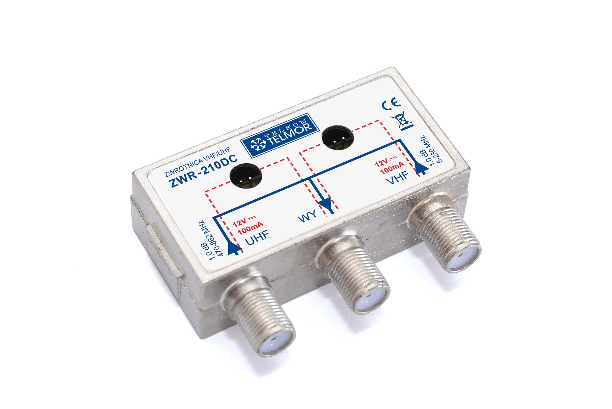Zwrotnica ZWR-210DC VHF+UHF / 1 wyjście 1