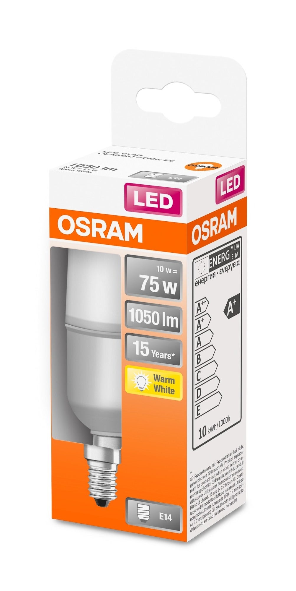 Żarówka LED E14 stick 10W 1050lm 2700K