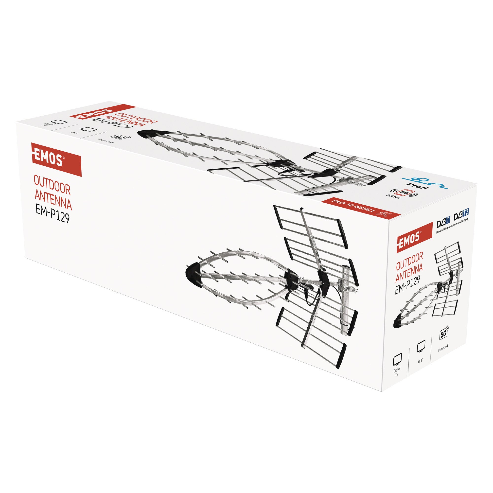 Antena zewnętrzna EM-29U5G, PROFI, zasięg 200 km, DVB-T2, filtr LTE/4G/5G 1