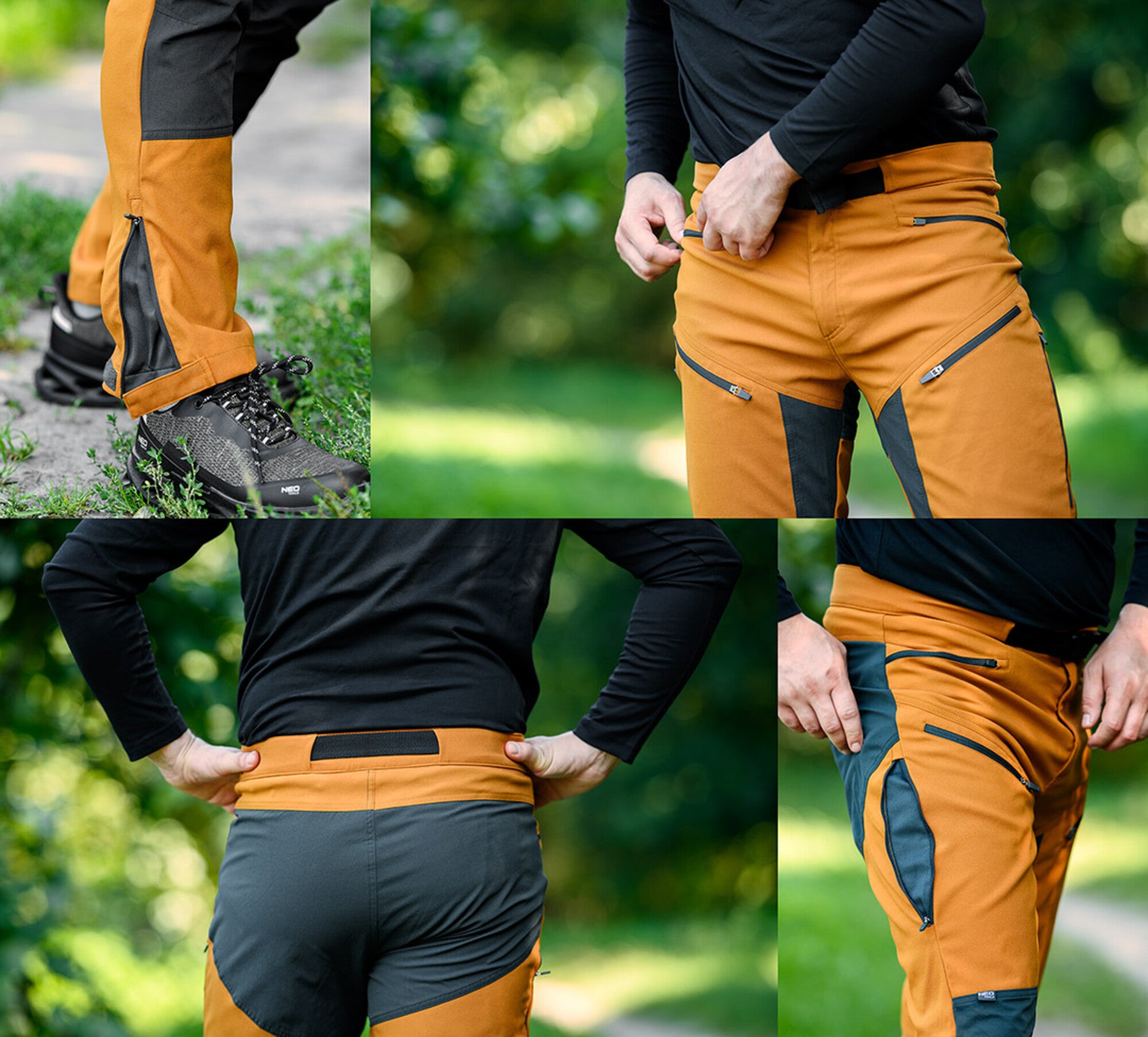 Spodnie robocze OUTDOOR 4 way stretch, musztardowo-szare NEO 81-292 L/52 2