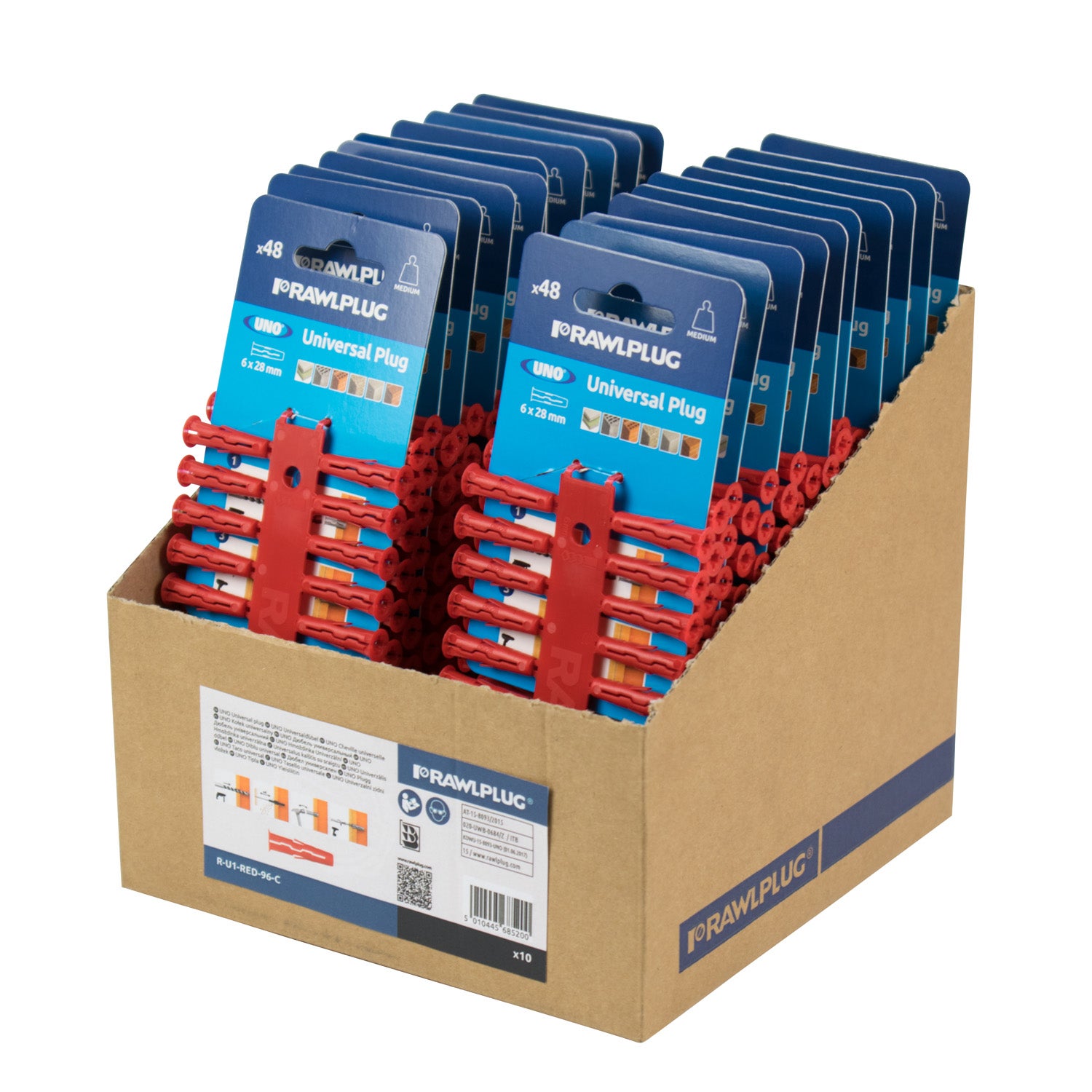 Kołki rozporowe Clip UNO-RED fi 6x28 mm z zawieszką (96 szt.) 1