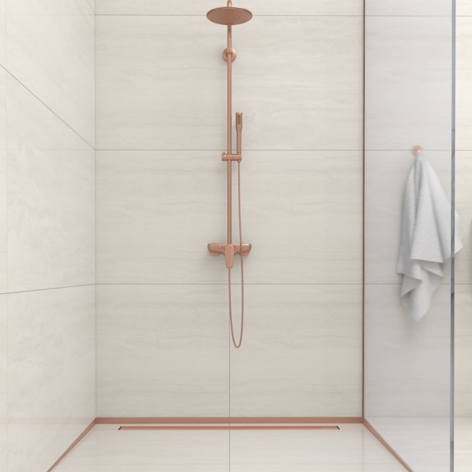 Listwa spadkowa podłogowa czołowa 130 CM miedziana 3