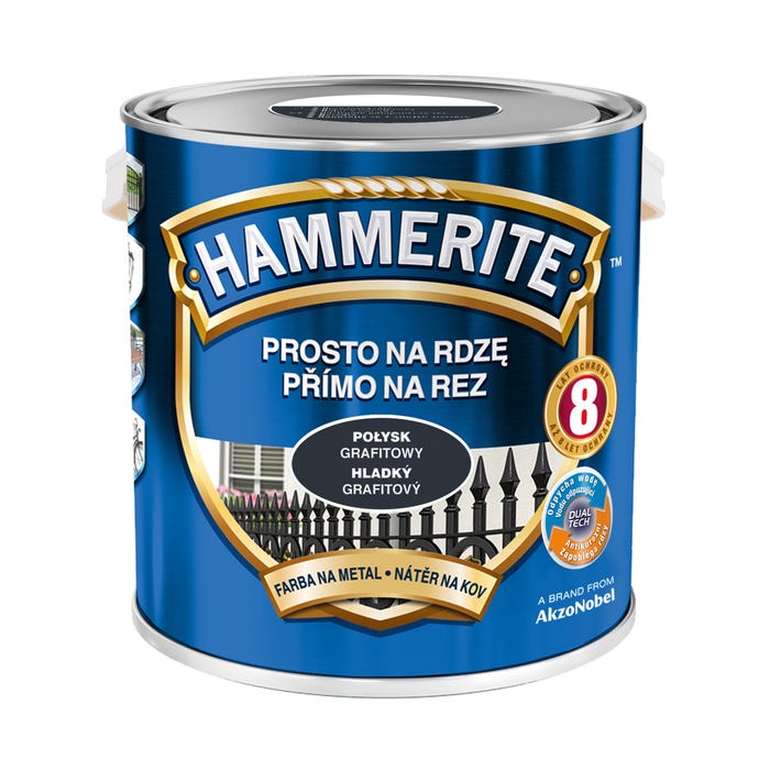 Farba antykorozyjna Hammerite grafitowy połysk 2,5l