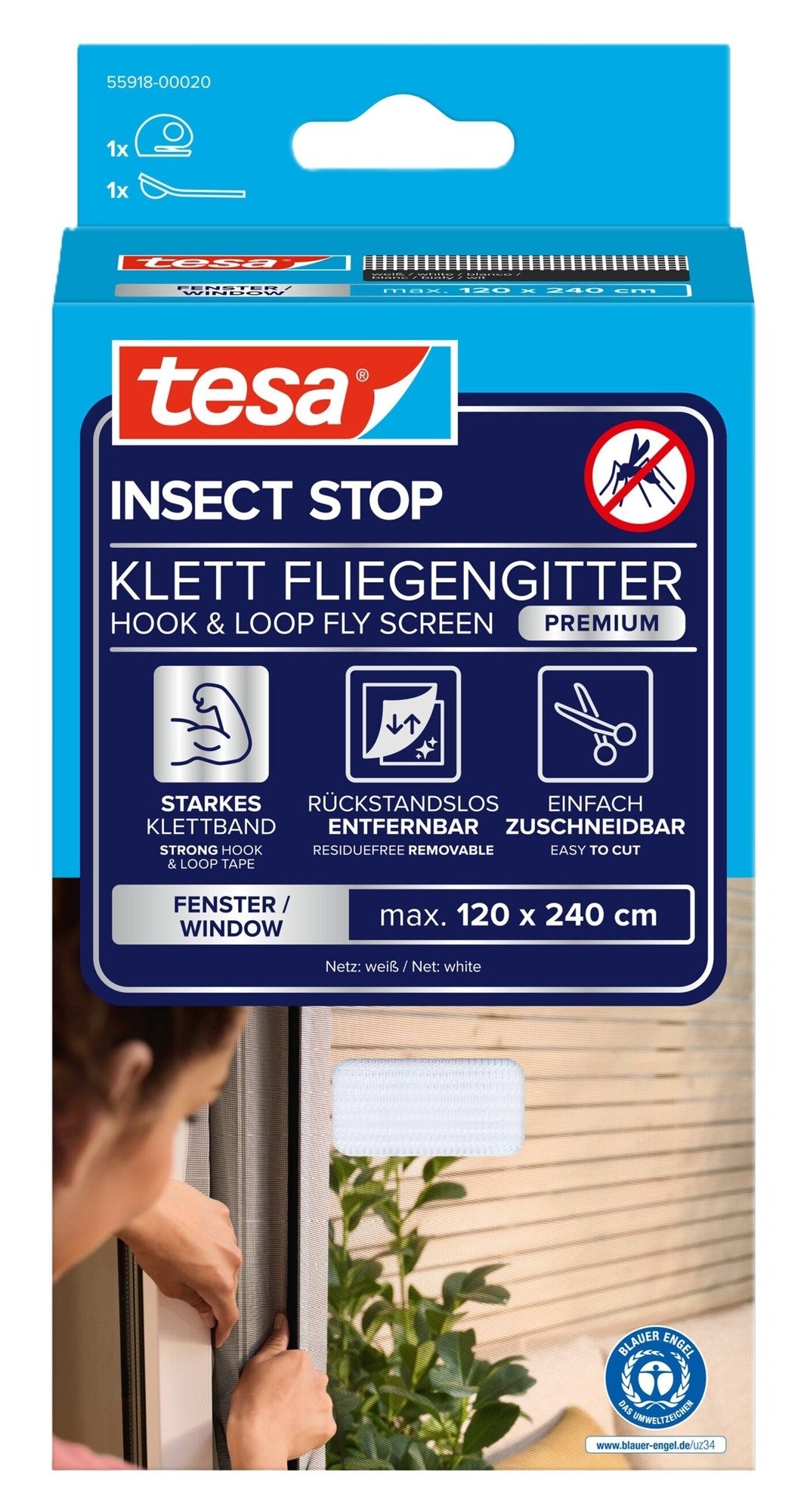 Moskitiera Tesa Premium 1.2x2.4M Biała 