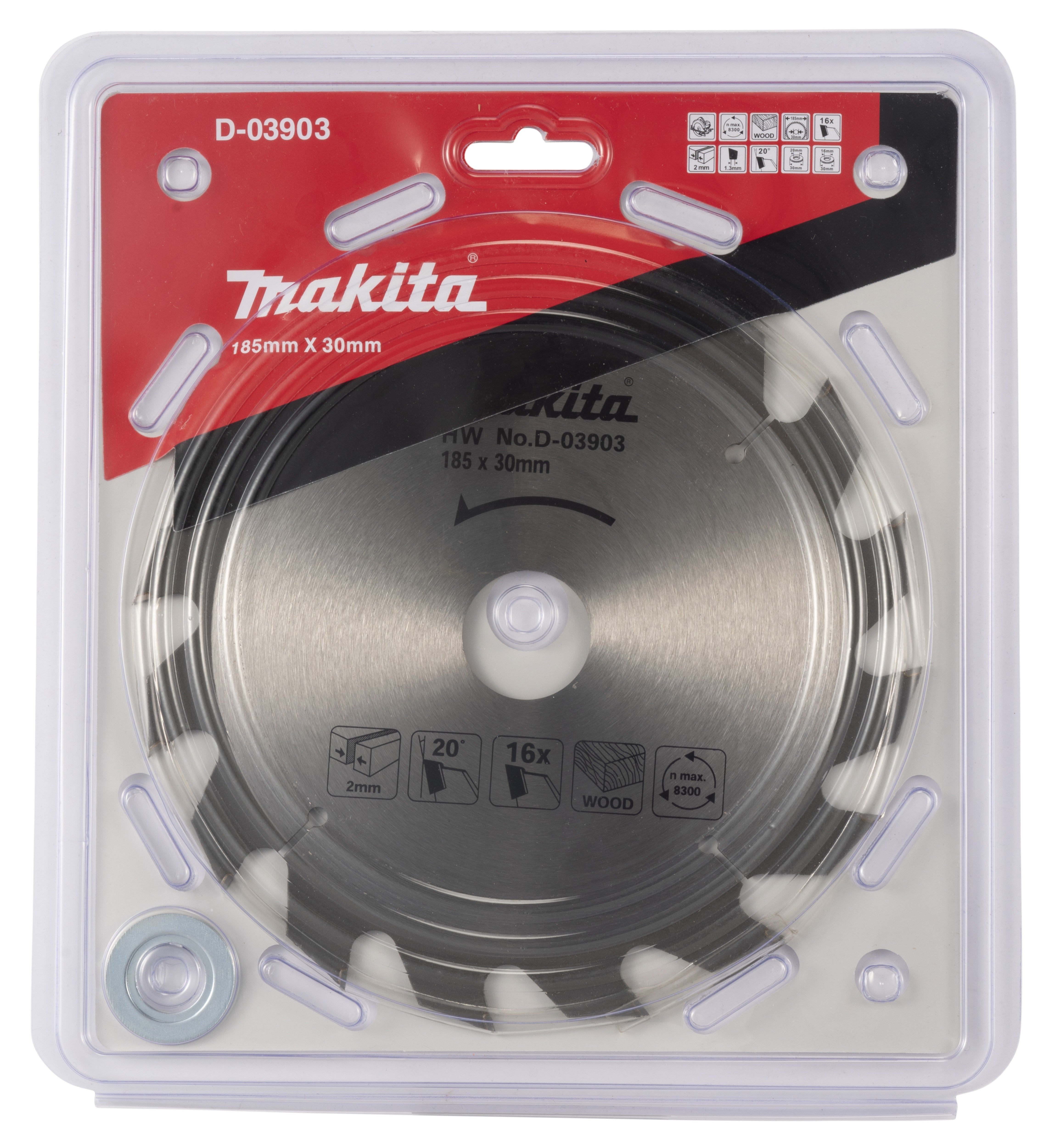 Tarcza tnąca do drewna MAKITA 185x30 mm, 16 zębów 1