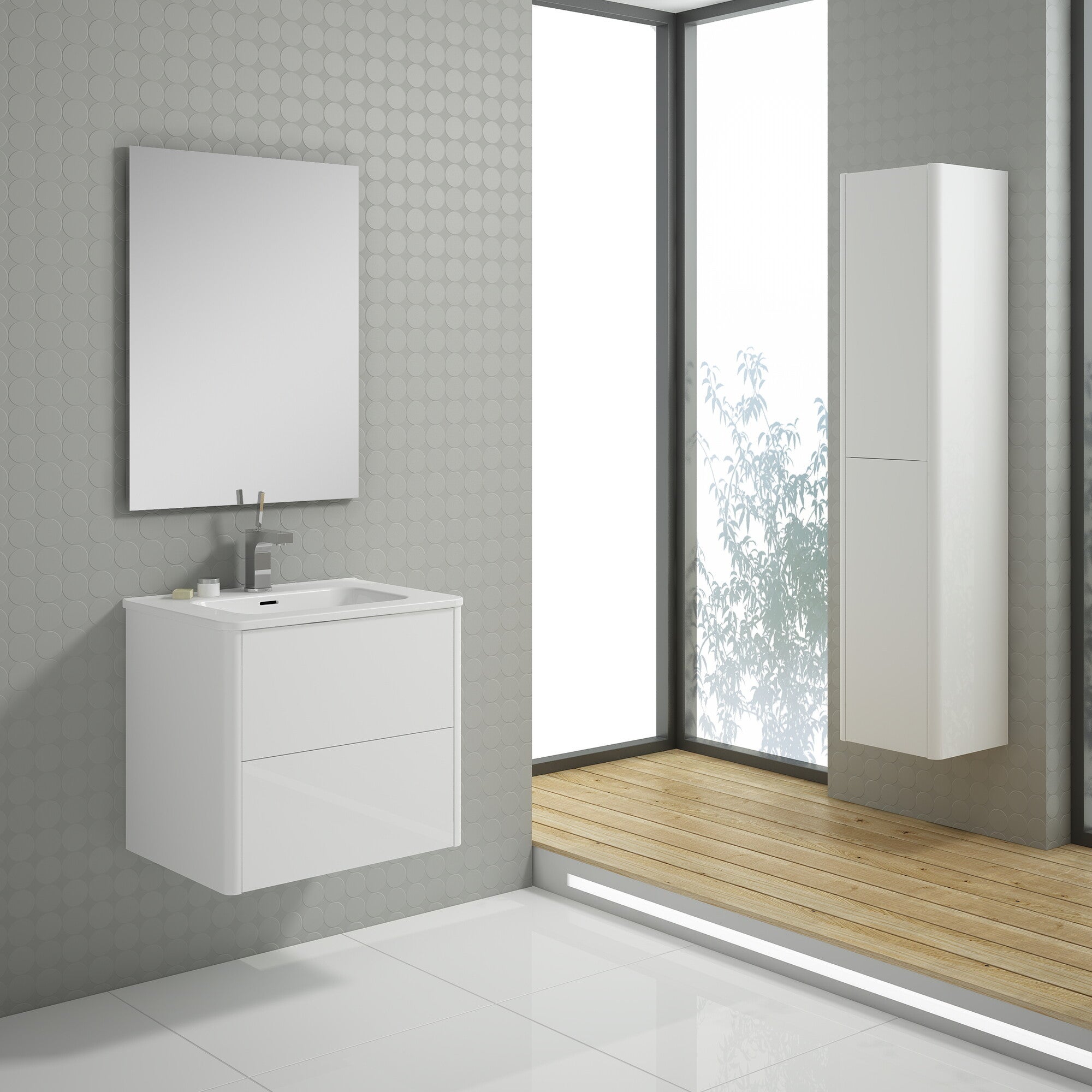 Słupek Sottile 30 cm z 2 drzwiami biały 1