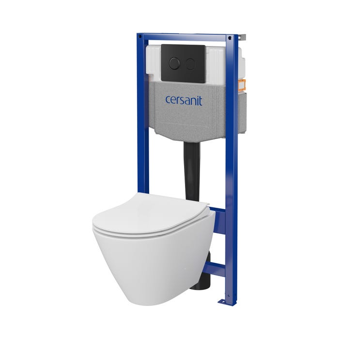 Zestaw podtynkowy WC Cerdanit Arago przycisk czarny