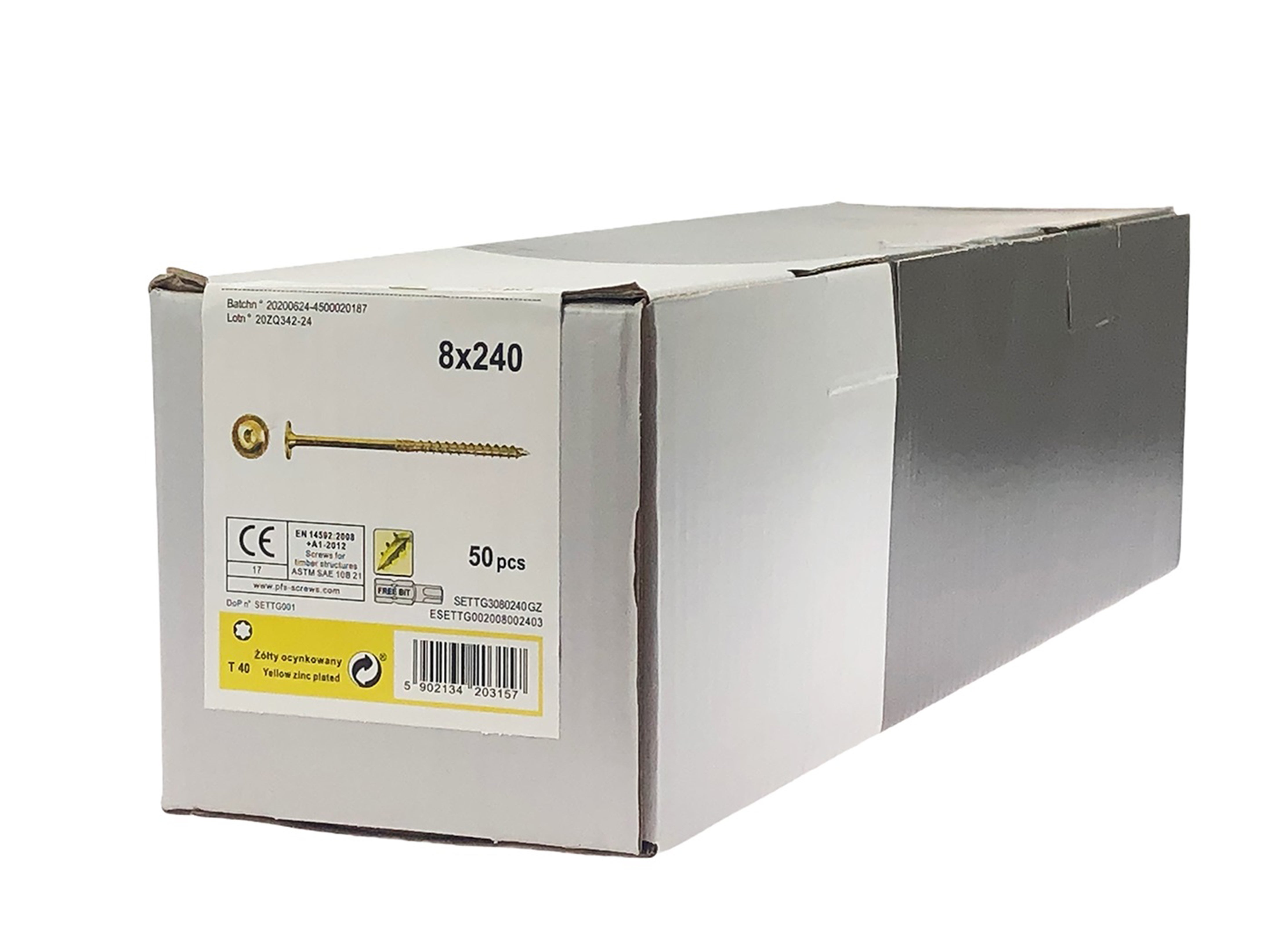 Wkręt konstrukcyjny 8.0x240 mm (50 szt.) 1