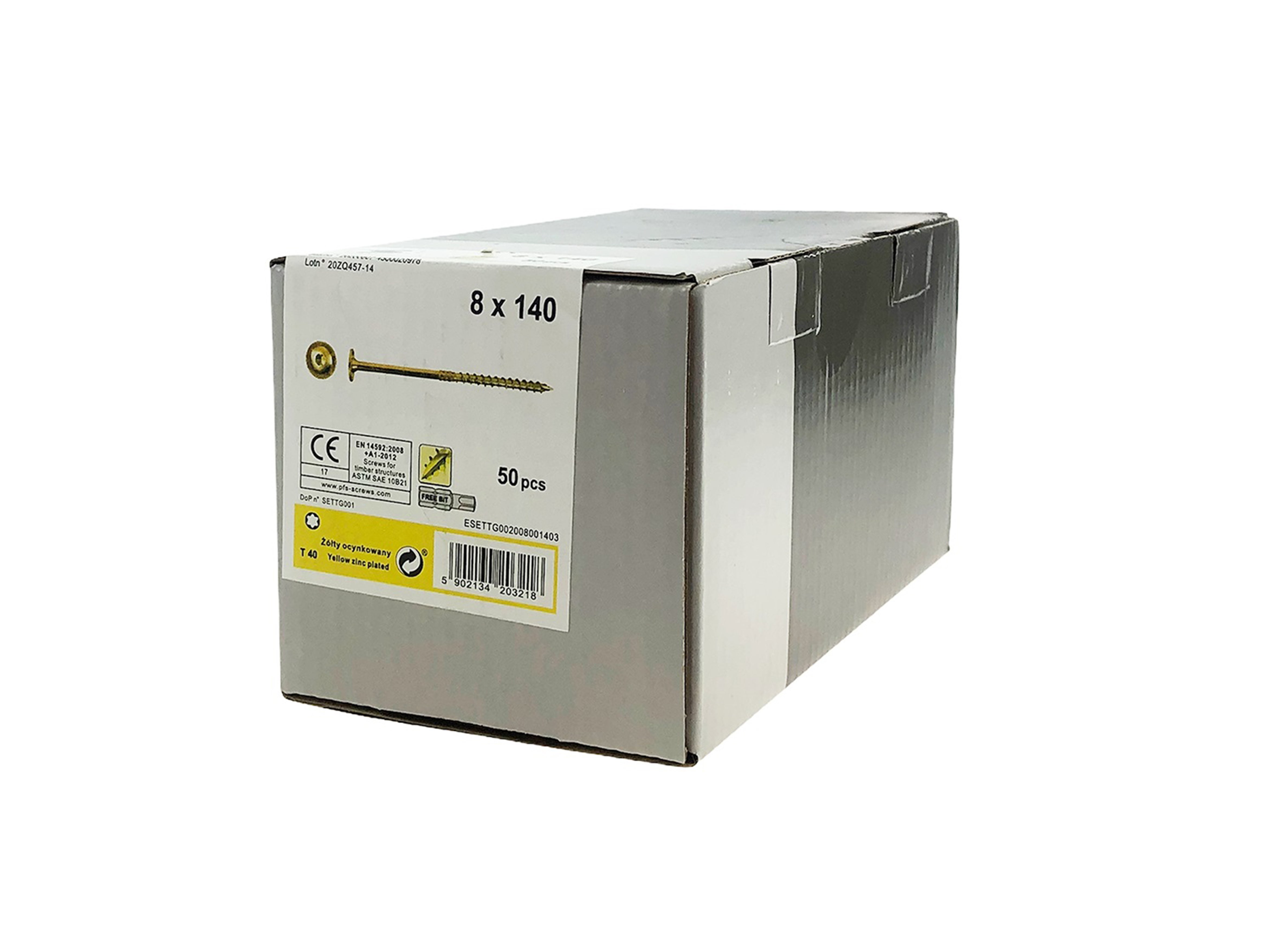 Wkręt konstrukcyjny 8.0x140 mm (50 szt.) 1