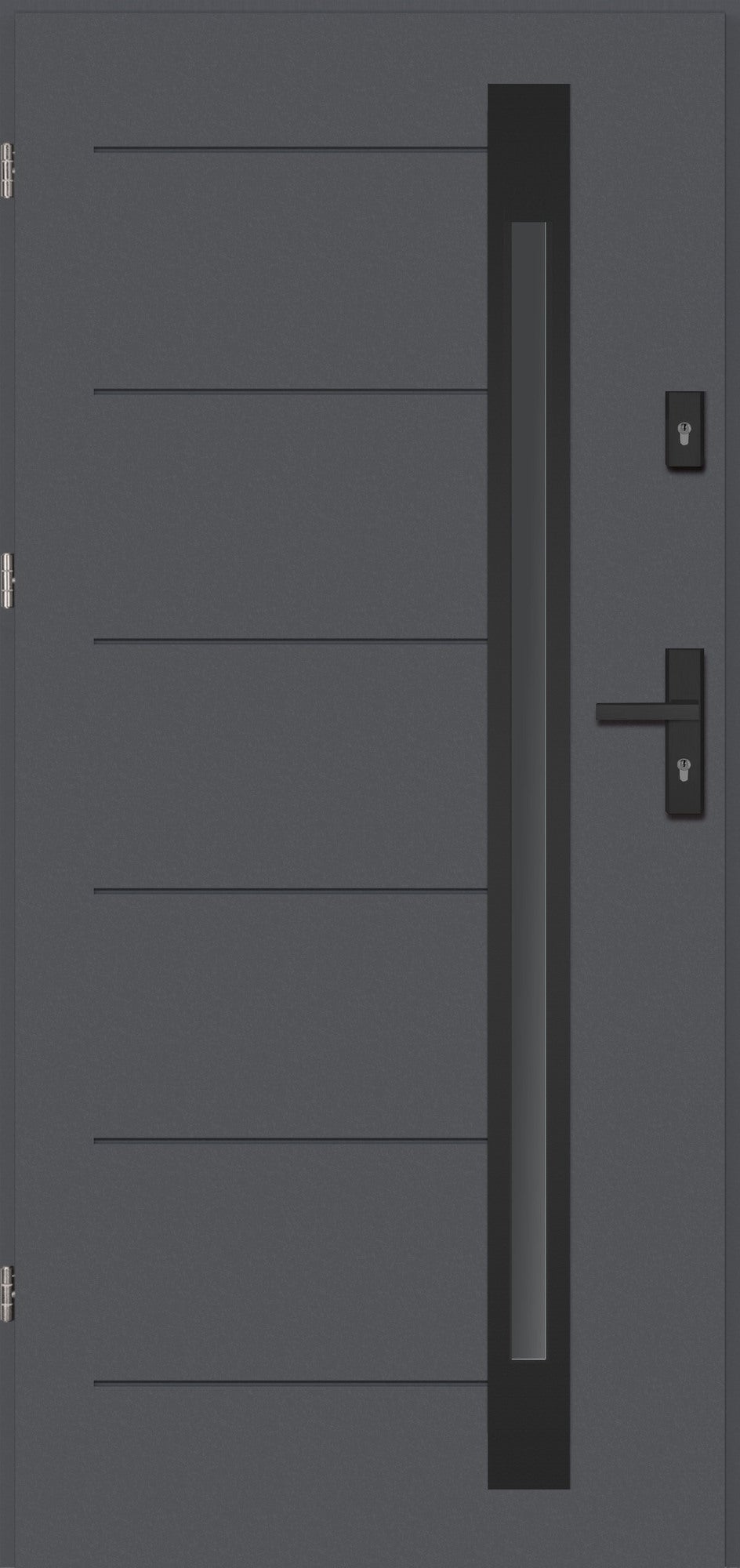Drzwi zewnętrzne Malmo Antisol Black antracyt 90 lewe 1