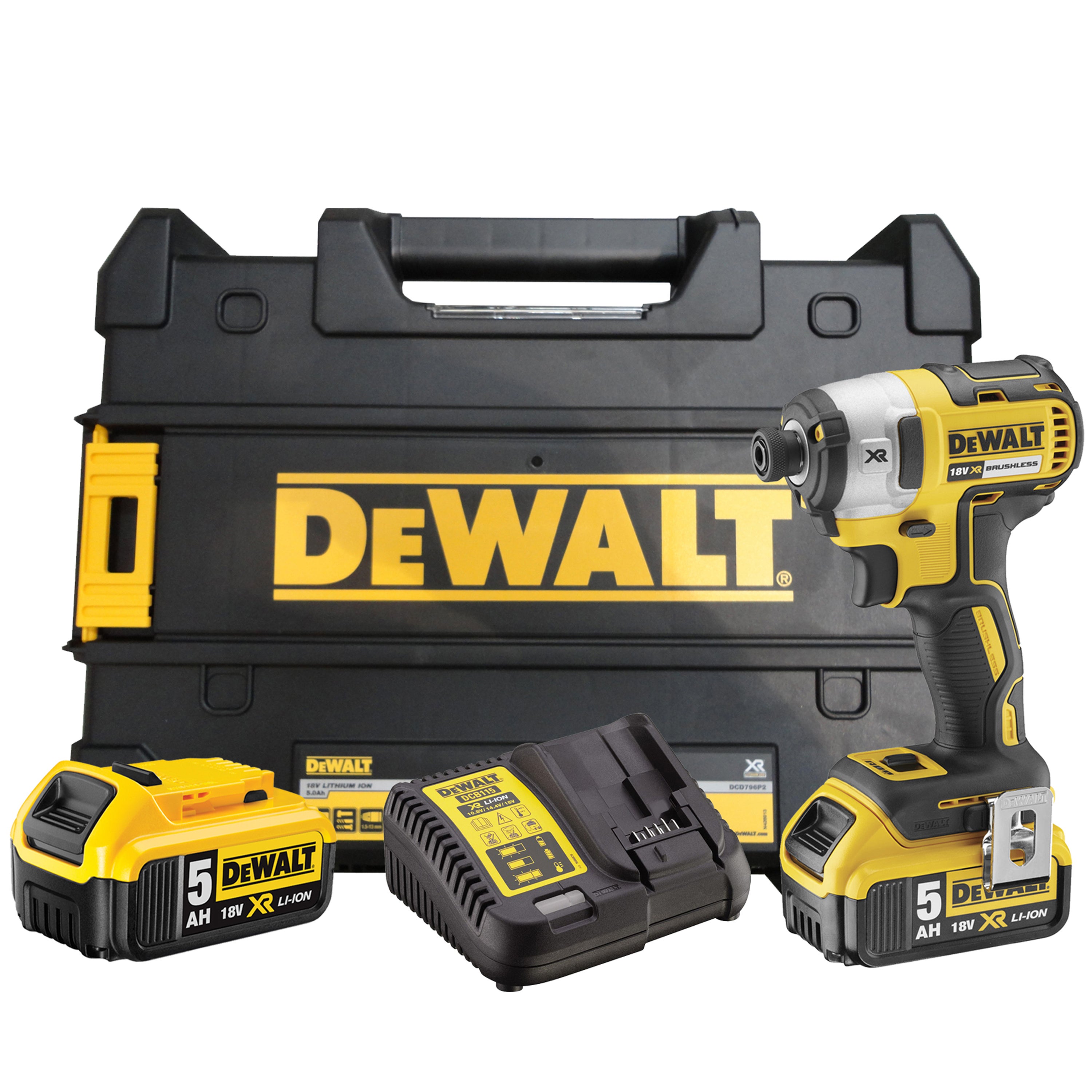 Zakrętarka udarowa 1/4" 18V 205Nm DCF887P2 DeWalt / 2 x 5Ah 1