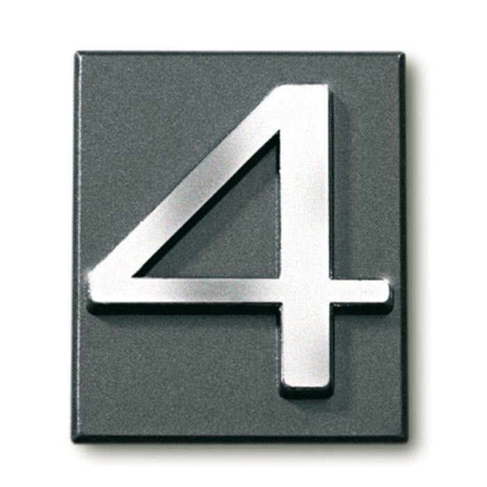 Cyfra 4 samoprzylepna grafit 4x4.7 cm
