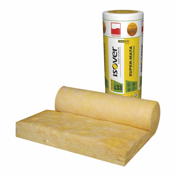 Wełna mineralna Isover Super Mata 20 cm szklana 0,033 W/(mK) 2,88 m