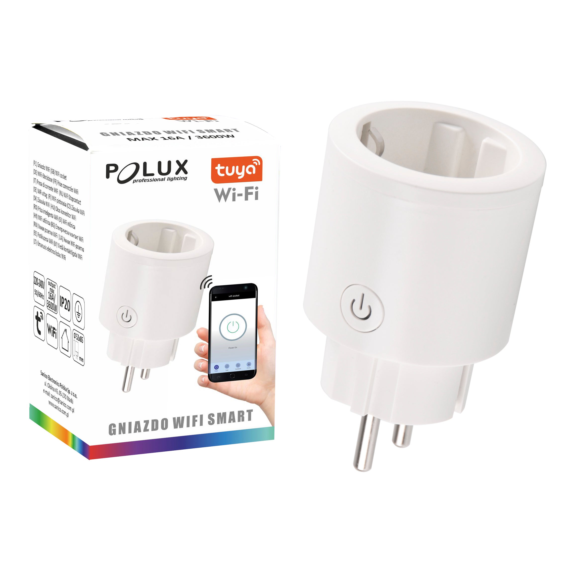 Gniazdo smart wewnętrzne WIFI Tuya 3