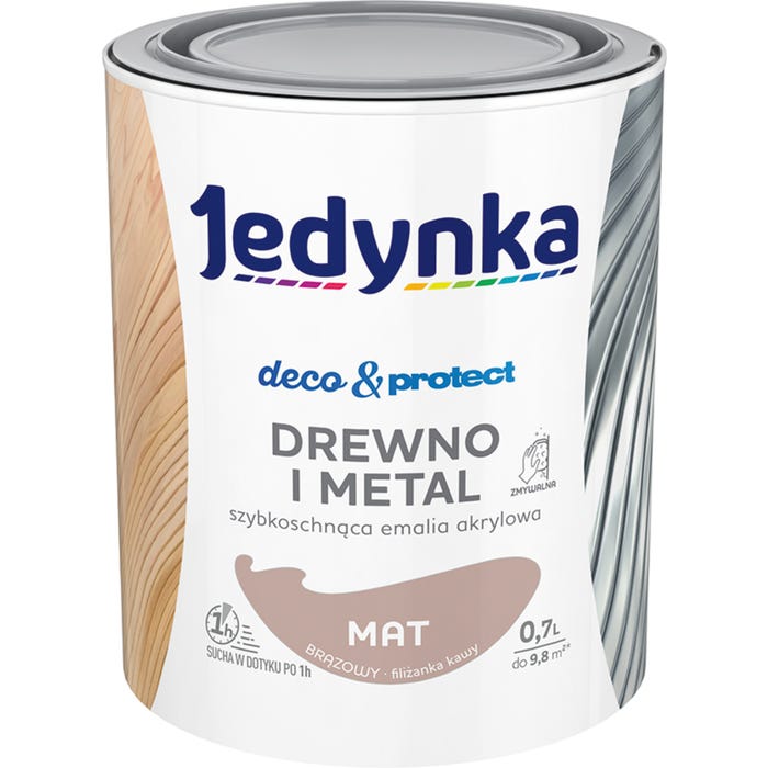Farba Jedynka Deco&Protect matowa brązowy 0,7l