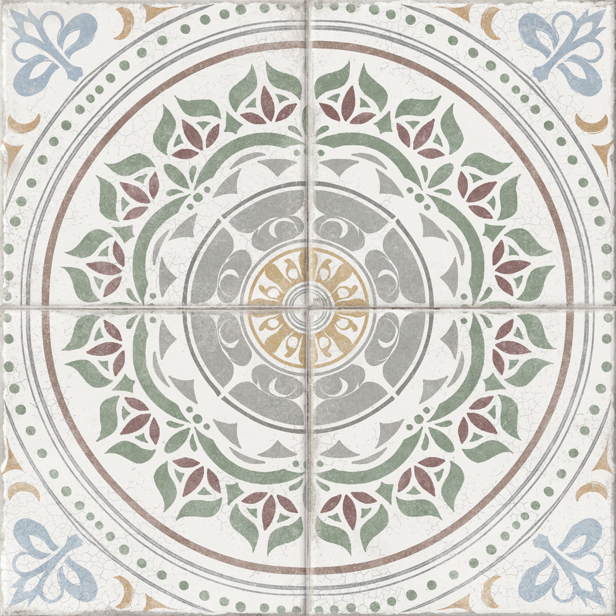 Gres szkliwiony Patchwork Clue Red 42x42 1,41 m2