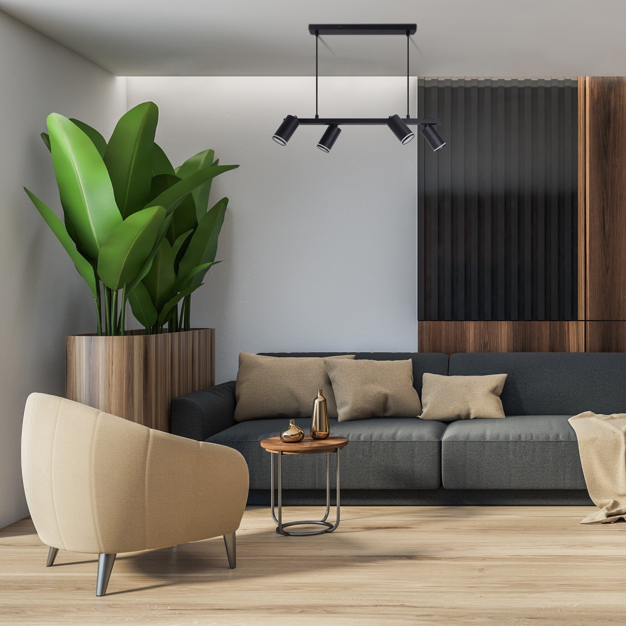 Lampa wisząca Paris 4xGU10 czarna 3
