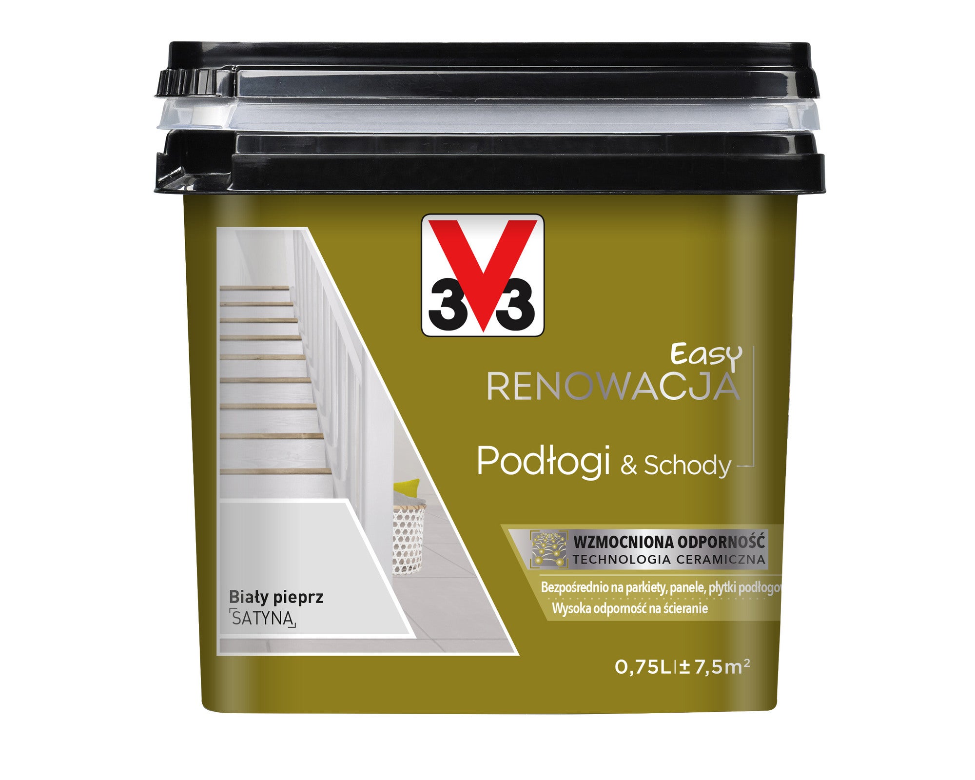 Farba do płytek i paneli V33 biały pieprz 0,75l 0